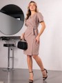 SUKIENKA Kopertowa MIDI Cyrkonie TULA - Nude