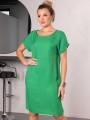 Sukienka lniana z kieszeniami GABRIELA - Kiwi