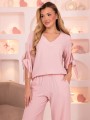 KOMPLET Casual WIĄZANE Rękawy SORAJA - Puder