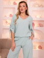 KOMPLET Casual WIĄZANE Rękawy SORAJA - Mięta