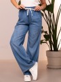 SPODNIE Ala JEANS Luźne Szerokie AZARIA - Blue