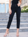 SPODNIE jeansowe mom fit z prostą nogawką SCARLETT - czarny