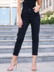 SPODNIE jeansowe mom fit z prostą nogawką SCARLETT - czarny