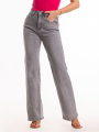 Spodnie jeansy wide leg - szary