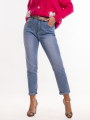 Spodnie mom fit jeans - z wysokim stanem - jasny niebieski