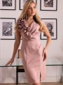 SUKIENKA Falbana MIDI Ozdoba VELORA - Nude