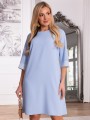 SUKIENKA Prosta PASKI Kieszenie JESSAMINE - Baby blue