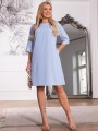 SUKIENKA Prosta PASKI Kieszenie JESSAMINE - Baby blue