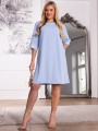 SUKIENKA Prosta PASKI Kieszenie JESSAMINE - Baby blue
