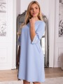 SUKIENKA Prosta PASKI Kieszenie JESSAMINE - Baby blue