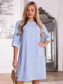 SUKIENKA Prosta PASKI Kieszenie JESSAMINE - Baby blue