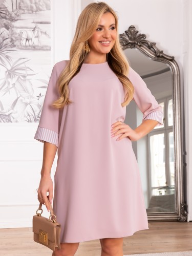 SUKIENKA Prosta PASKI Kieszenie JESSAMINE - Puder