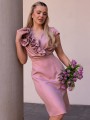 SUKIENKA Falbana MIDI Ozdoba VELORA - Nude