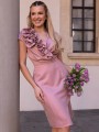 SUKIENKA Falbana MIDI Ozdoba VELORA - Nude