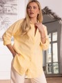 KOSZULA Podpinane Rękawy Oversize MARILLA - Cytryna