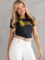 Bawełniany T-shirt z nadrukiem summer time KEMI - grafit
