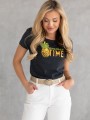 Bawełniany T-shirt z nadrukiem summer time KEMI - grafit