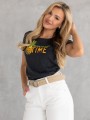 Bawełniany T-shirt z nadrukiem summer time KEMI - grafit