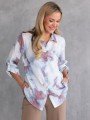 BLUZKA Koszulowa WZORY Elegancka SURI- Akwarela