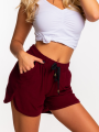 SPODENKI Szorty GŁADKIE Wiązane - Bordo