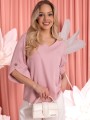 BLUZKA Elegancka MANKIETY Guziki BINA - Blush