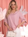 BLUZKA Elegancka MANKIETY Guziki BINA - Blush