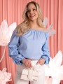 BLUZKA Hiszpanka MARSZCZENIA ELIRA - Baby blue