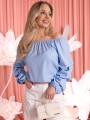 BLUZKA Hiszpanka MARSZCZENIA ELIRA - Baby blue