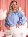 BLUZKA Hiszpanka MARSZCZENIA ELIRA - Baby blue