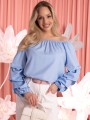 BLUZKA Hiszpanka MARSZCZENIA ELIRA - Baby blue