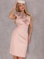 SUKIENKA Falbana MIDI Ozdoba VELORA - beige