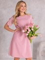 Elegancka SUKIENKA z kokardą ALICA - puder