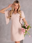 MINI Elegancka SUKIENKA Wiązanie DINA - Beż