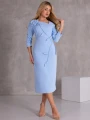 SUKIENKA Ołówkowa MIDI Kwiat LUNELLE - Baby blue
