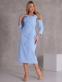 SUKIENKA Ołówkowa MIDI Kwiat LUNELLE - Baby blue