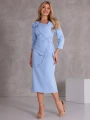 SUKIENKA Ołówkowa MIDI Kwiat LUNELLE - Baby blue