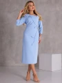 SUKIENKA Ołówkowa MIDI Kwiat LUNELLE - Baby blue