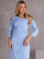 SUKIENKA Ołówkowa MIDI Kwiat LUNELLE - Baby blue