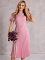 SUKIENKA Plisowana MIDI Pasek AVENIA - Magnolia
