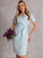 SUKIENKA Klamra MIDI Kopertowa MIRELLA - Sky blue