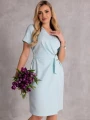 SUKIENKA Klamra MIDI Kopertowa MIRELLA - Sky blue