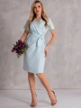 SUKIENKA Klamra MIDI Kopertowa MIRELLA - Sky blue