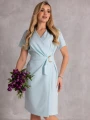 SUKIENKA Klamra MIDI Kopertowa MIRELLA - Sky blue