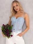 Top GORSETOWY Koronka Zamek JESSICA -  błękit