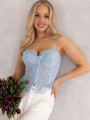 Top GORSETOWY Koronka Zamek JESSICA - błękit