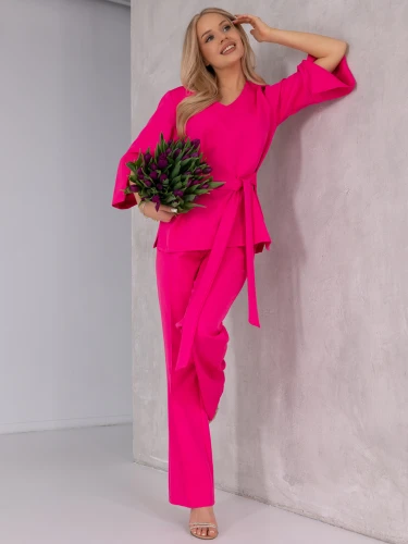 KOMPLET Elegancki WIĄZANIE Przeszycia CIRA - Pink