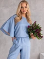 KOMPLET Elegancki ŚCIĄGACZ Rozcięcia EVELIA - Błękit