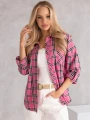 KOSZULA Kołnierzyk KRATA Kieszonka MIRRA - Pink