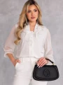 BLUZKA Koszulowa FALBANKI Groszki EVARIA - Biel
