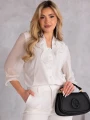 BLUZKA Koszulowa FALBANKI Groszki EVARIA - Biel